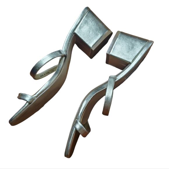 Steve Madden Issy Square Toe Strappy Block Heels Gold Women's Size 7.5 - Picture 7 of 15